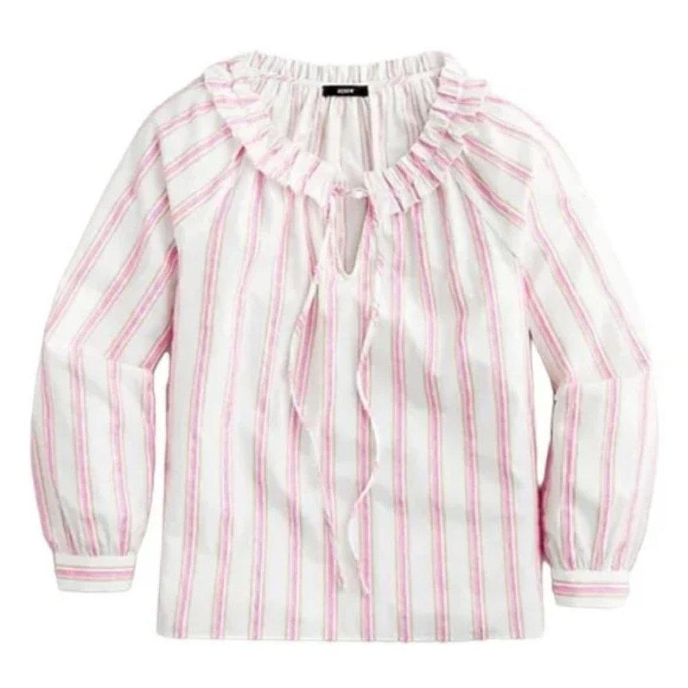 J. Crew | Tie-Front Ruffle Top